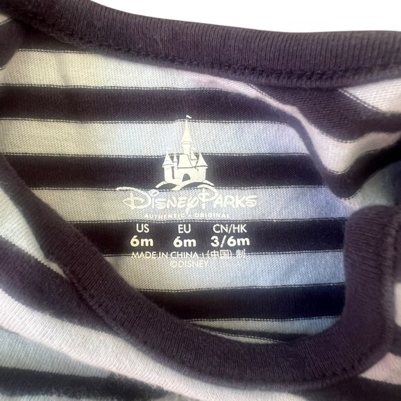 Disney Parks Mickey Mouse Striped Infant One-Piece Romper 6 Month Snap Closures - Picture 4 of 7